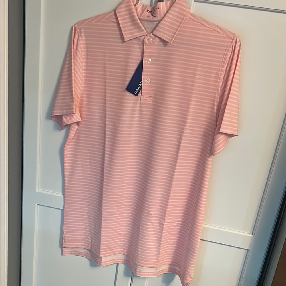 Soft Pink Polo Shirt with Subtle Stripes